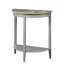 Console en chêne naturel et gris - forme demi-lune et rangement pratique