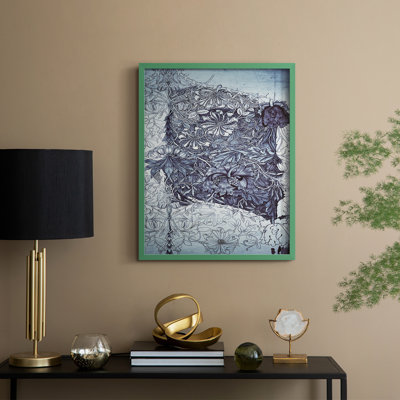 Impression abstraite vintage encadrée CLX - bois massif