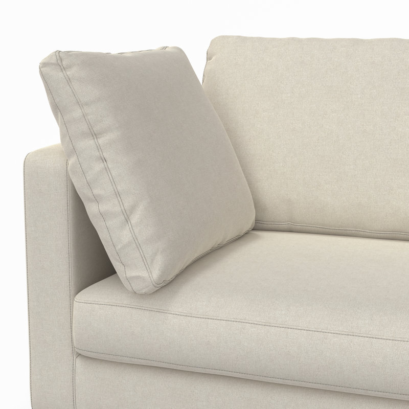 Ava Mid Century Sofa, Performance Fabric Couch for Living Room, Water-Repellent, Stain-Resistant, Reversible Cushions, Cream