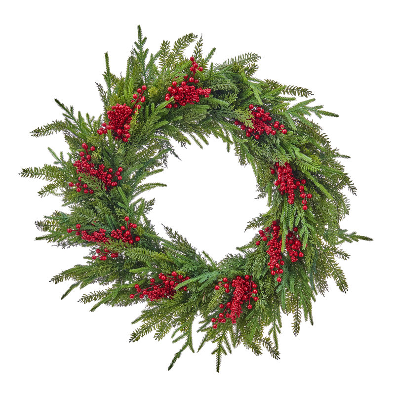 Couronne naturelle 32 po avec couronne de baies, 32"