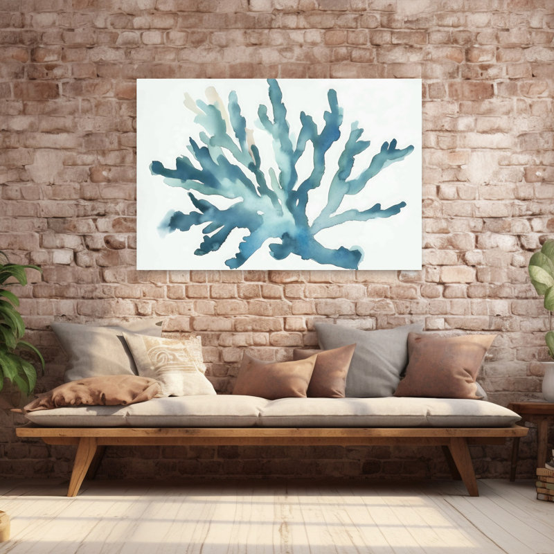 Art mural abstrait Turqoiuse, H 40 po x l 60 po