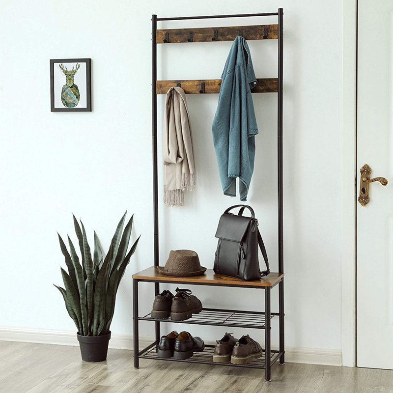 Khalaf Hall Tree 70cm Wide with Shoe Storage