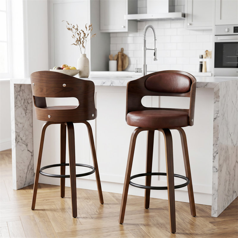 Ensemble de 2 tabourets de bar pivotants à hauteur de comptoir