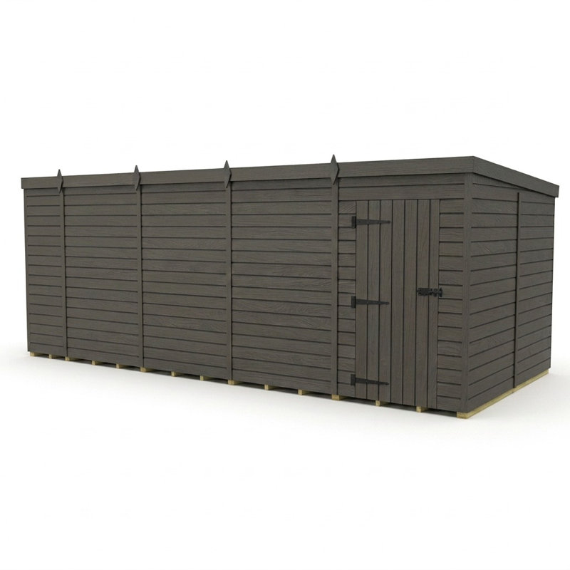 Total Sheds 17ft x 8ft Composite Pent Garden Shed - Single Door - No Windows - EPDM Rubber Roof - UK Manufactured