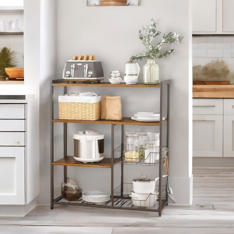 Industrial 4 Tier Kitchen Baker's Rack With Storage Shelves