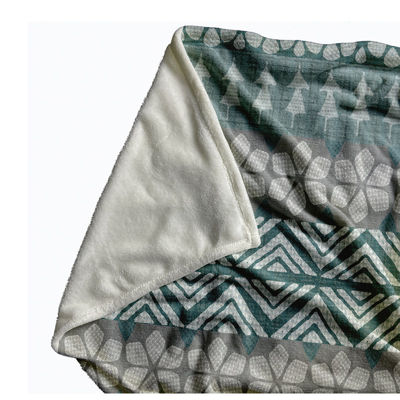Jeté de Noël FairIsle 50 "x 60", Bleu/gris