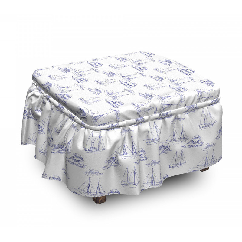 Housse pour repose-pieds Ships and Waves