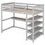 Loft Bed With Storage Shelves And Under-Bed Desk-364992001-364992000