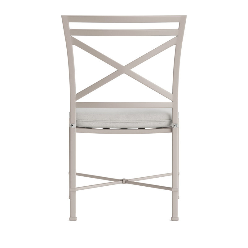 Venetian Outdoor Dining Side Chair, White, Fusion Dove, Dove Smooth