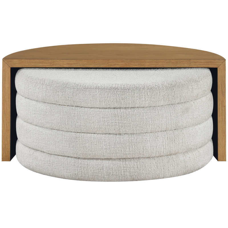 Florence Nesting Coffee Table with Stool, Brown