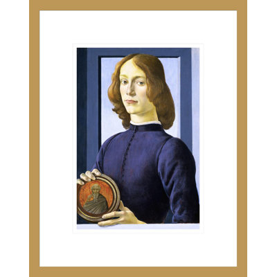 «Portrait of a Young Man» par Sandro Botticelli, impression giclée encadrée