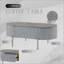 Table basse yukino gris ultrabrillant et finition chromée