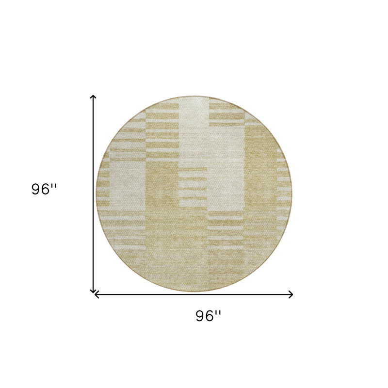 Tapis intérieur lavable rayé 8 pi beige et ivoire 8 po