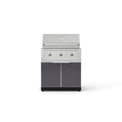 Outdoor Kitchen Aluminum 2 Piece Modular Cabinet Set With 33 In. Liquid Propane Gas Performance Grill