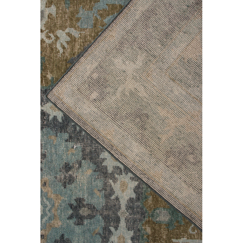 Distressed Homage Hand Knotted Wool Floral Area Rug, Rectangle 15' x 24'