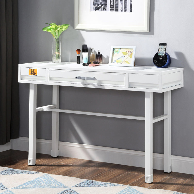 Meuble-lavabo blanc avec tiroir en métal blanc