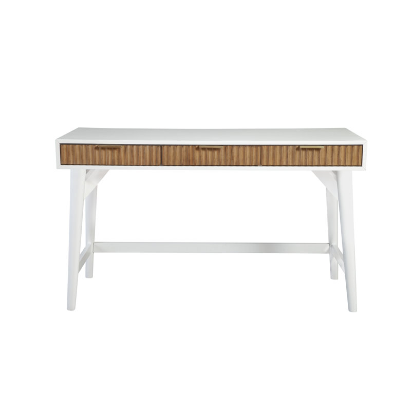 Bayboro Larsen Desk, White/Natural