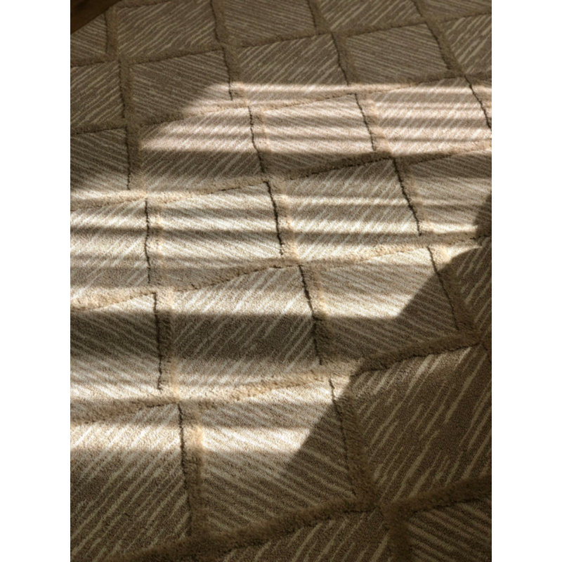 Tapis tissé à la machine à motif géométrique de couleur vison Rool Mink CD-Rool-RL05, Rectangle 5 pi 11 po x 8 pi 3 po