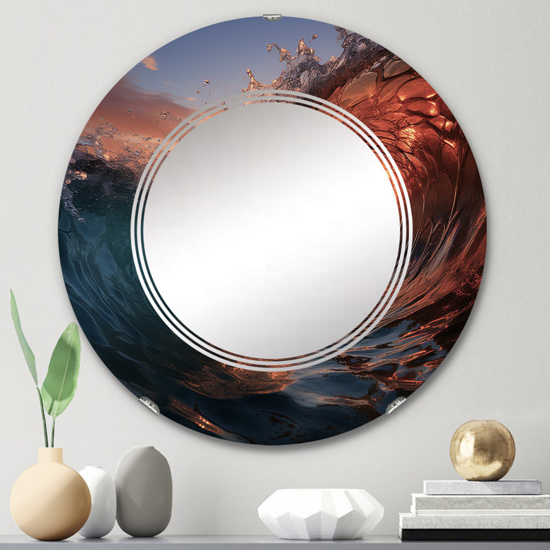Edirne - Miroir mural Coastal Waves, 24 po x 24 po