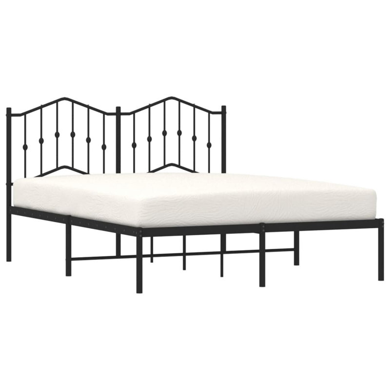 Affton Metal Bed, Black, Kingsize (5')