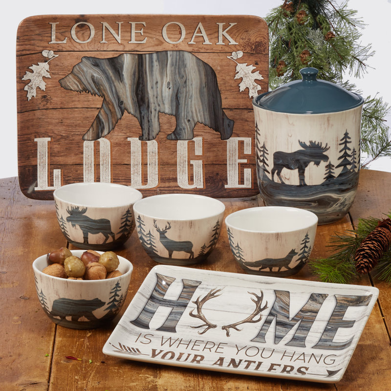 Certified International Fluidity Lodge Set/4  Soup/Pasta Bowl 9" X 2"