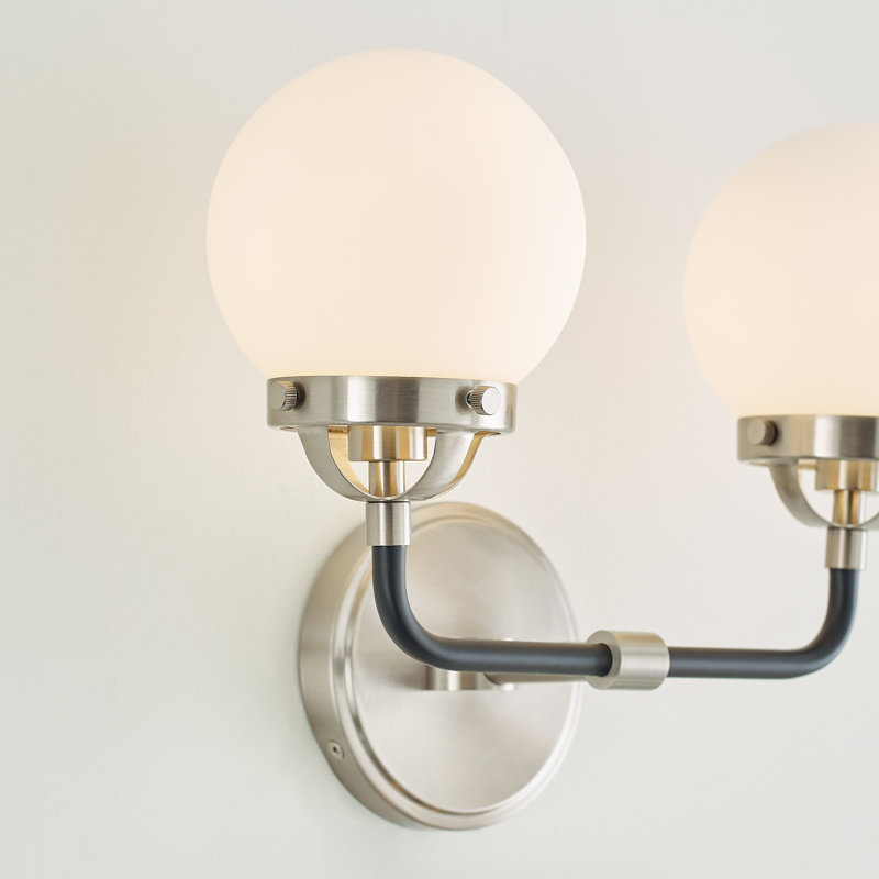 Newport 2-Light Steel Vanity Light, No , Brushed Nickel