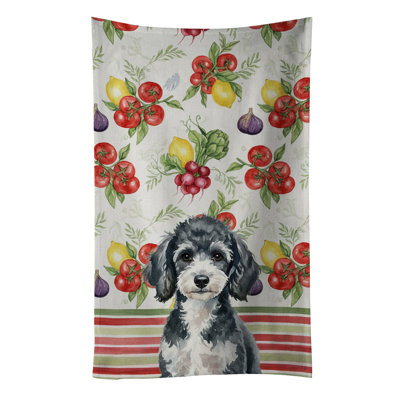 Miniature Parti Poodle Vegetables Kitchen Towel