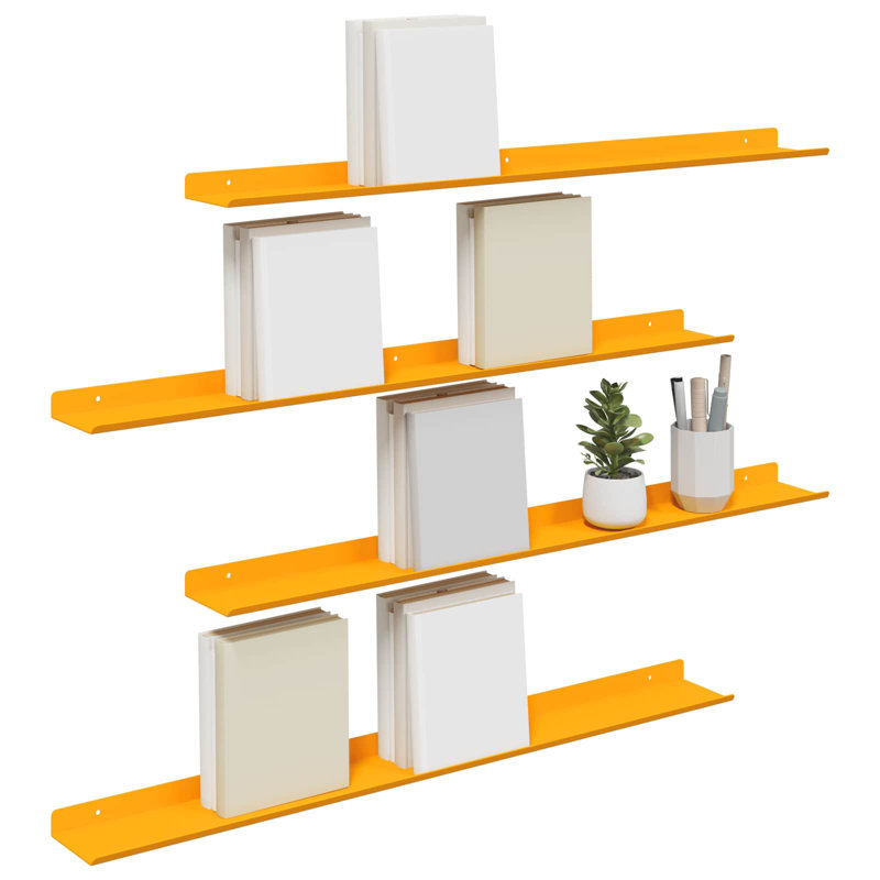 Steel Floating Shelf, Mustard Yellow