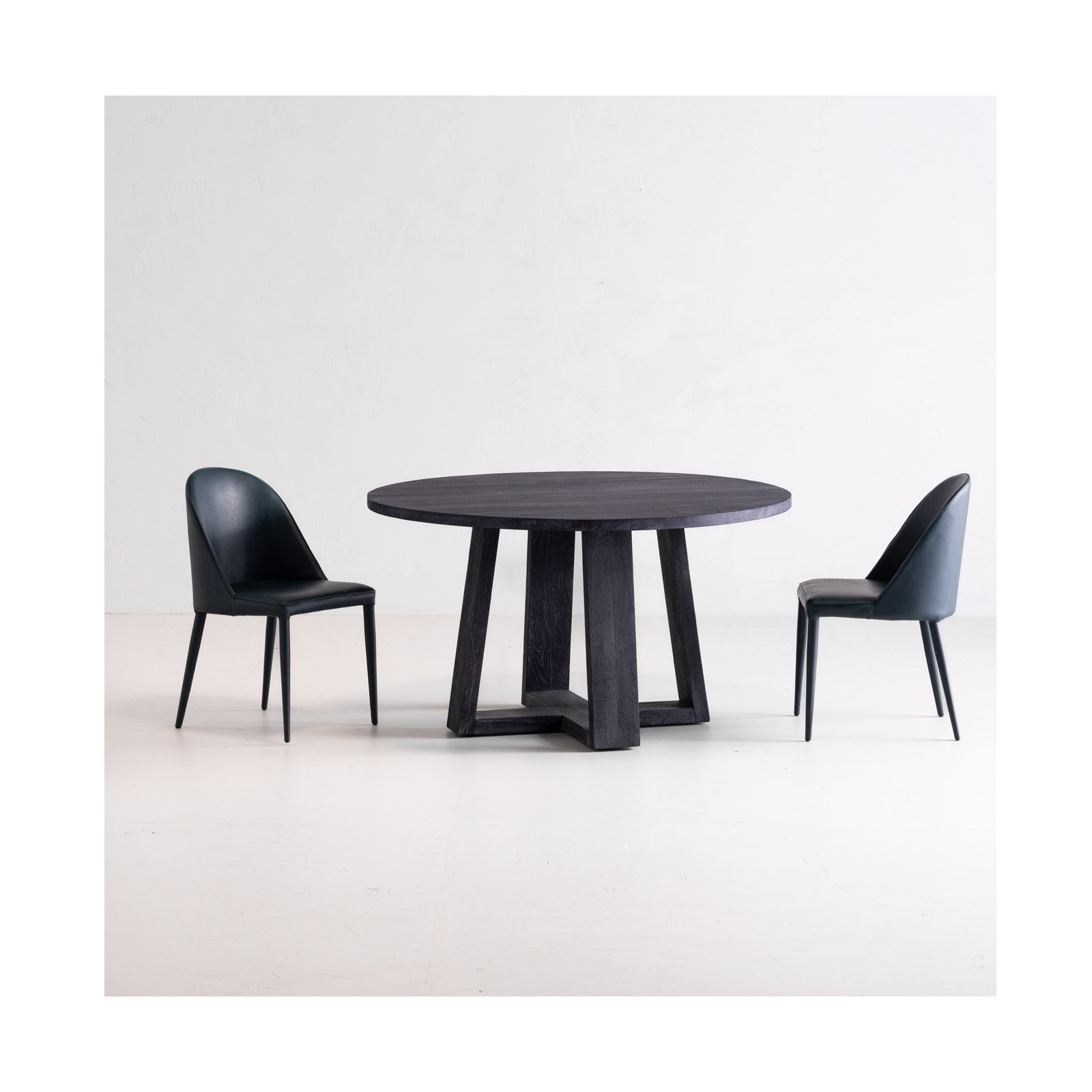 Brennon Upholstered Side Chair in Gray, Dark Teal Faux Leather