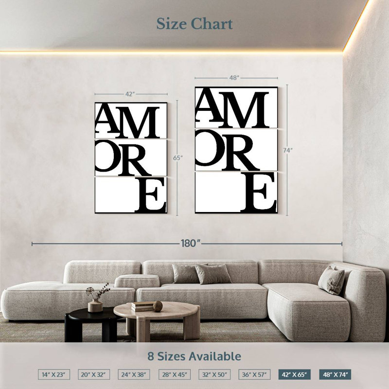 Tergel Amore Typography, 74" H x 48" W