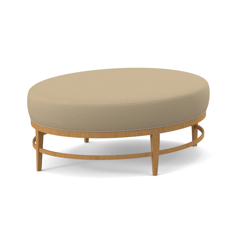 Elliptic Oval Ottoman, Amber, Venice Navy 100% Polyester