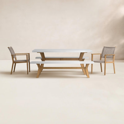 Fleur 74" Eucalyptus Patio Dining Set