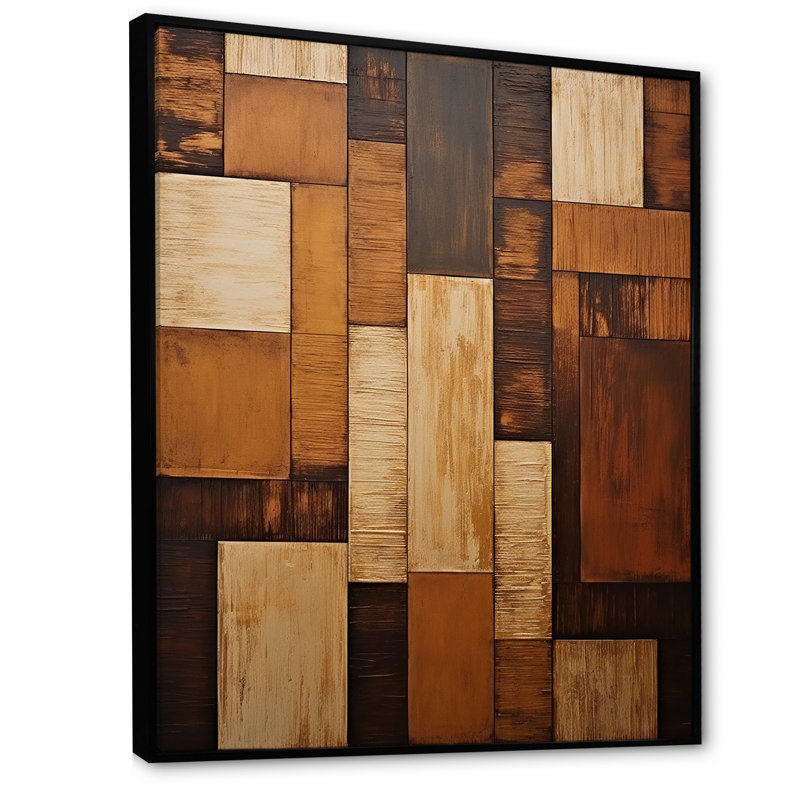 Bronze brillance Symetry I - formes abstraites, art mural, salon, Cadre flottant noir, H 32 po x l 24 po x P 1 po