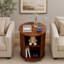 Table de bout cannelée ronde de 23,6 po avec station de charge et rangement pour porte coulissante-488845074-490842230