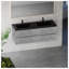 Meuble-lavabo mural de 60 po avec double lavabo en quartz noir sable, armoire en bois d'ingénierie gris ciment avec 4 tiroirs à fermeture en douceur