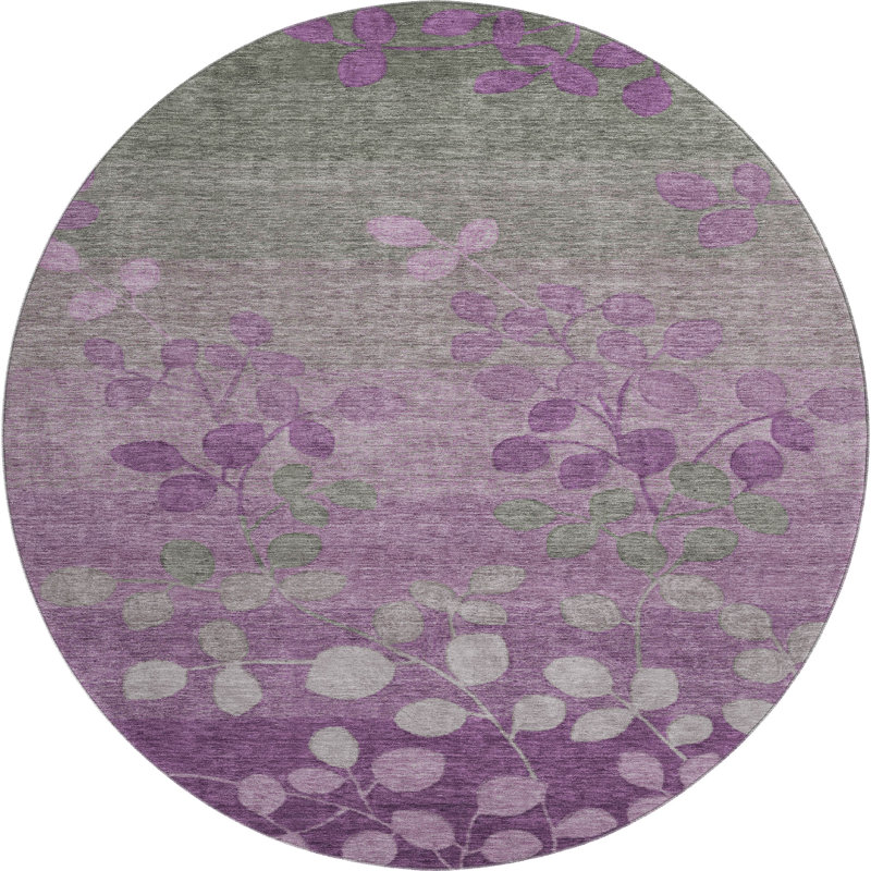 Premium Machine Washable Jakiyra AMF1900 Floral Rug, Round 8'