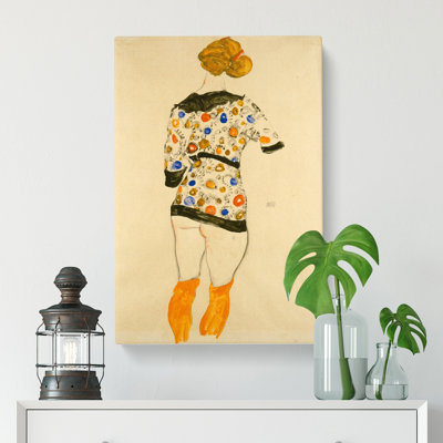 Nude Female Vol.2 by Egon Schiele - Wrapped Canvas Painting