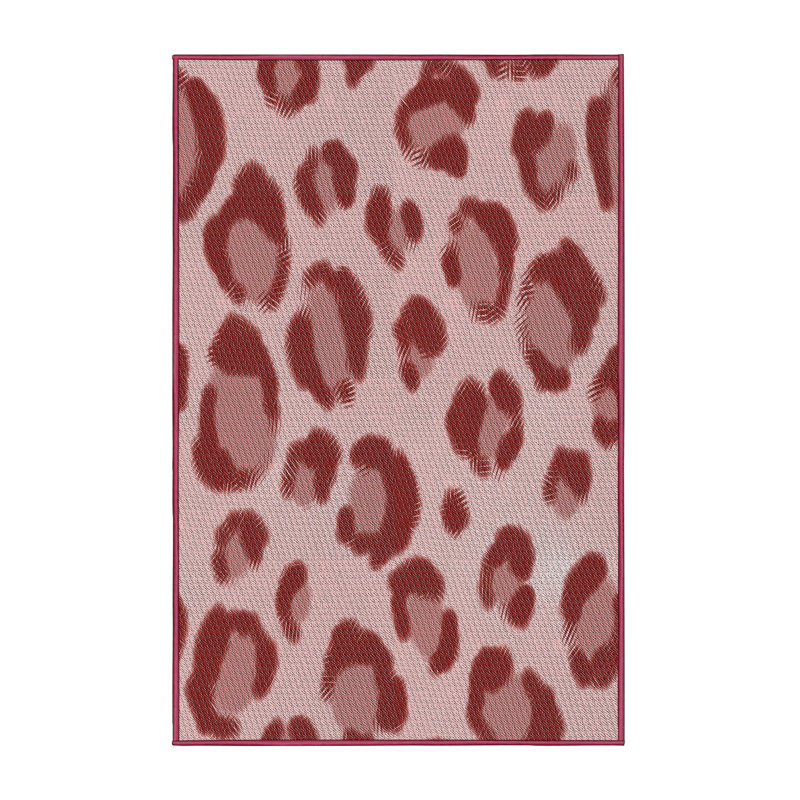 Tapis rouge à imprimé animal, Rectangle 8 pi x 10 pi