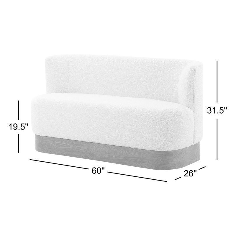 Krista Upholstered Dining Bench, White