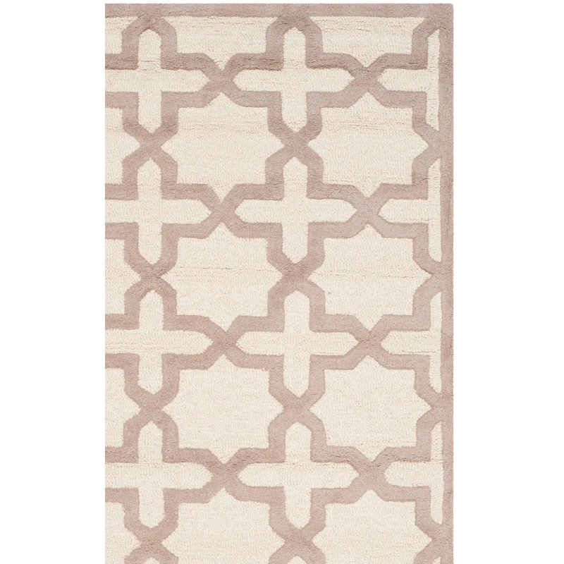 Cannen Hand Tufted Wool Geometric Rug, Rectangle 5' x 8'