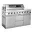 Cuisine extérieure modulaire 5 pièces avec barbecue, réfrigérateur, évier, armoire d'angle, tiroir de rangement-133473833