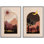 Sun and Moon Desert Landscape Murals Nature Wilderness Illustration - ensemble de 2 impressions sur toile flottante