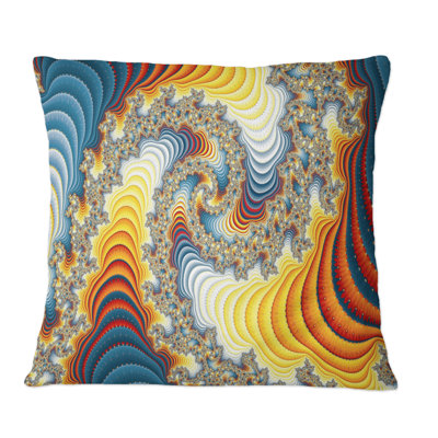 Coussin Multidimensional Fractal Spiral - Modern Printed