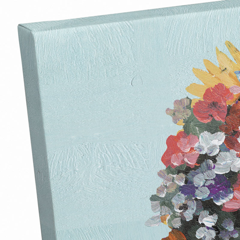 Baignoire florale - impression sur toile tendue, L 16 po x H 16 po