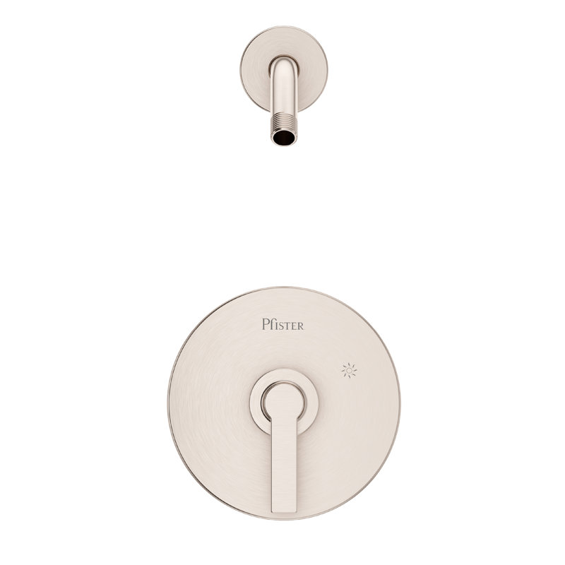 Garniture de douche Colfax, pomme de douche non incluse en noir mat, Nickel brossé