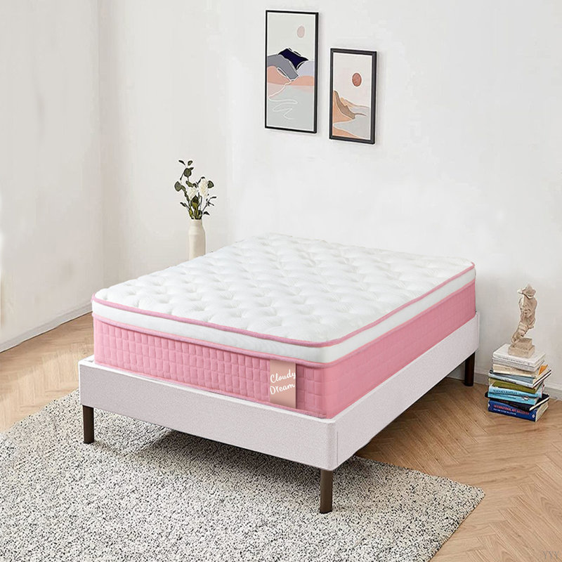 Housse tricotée fraîche en mousse à mémoire de forme avec matelas hybride 12 pouces Certipur-US, Simple extra long