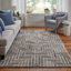 Tapis géométrique en laine / taupe / gris / noir Amirah-1179982908