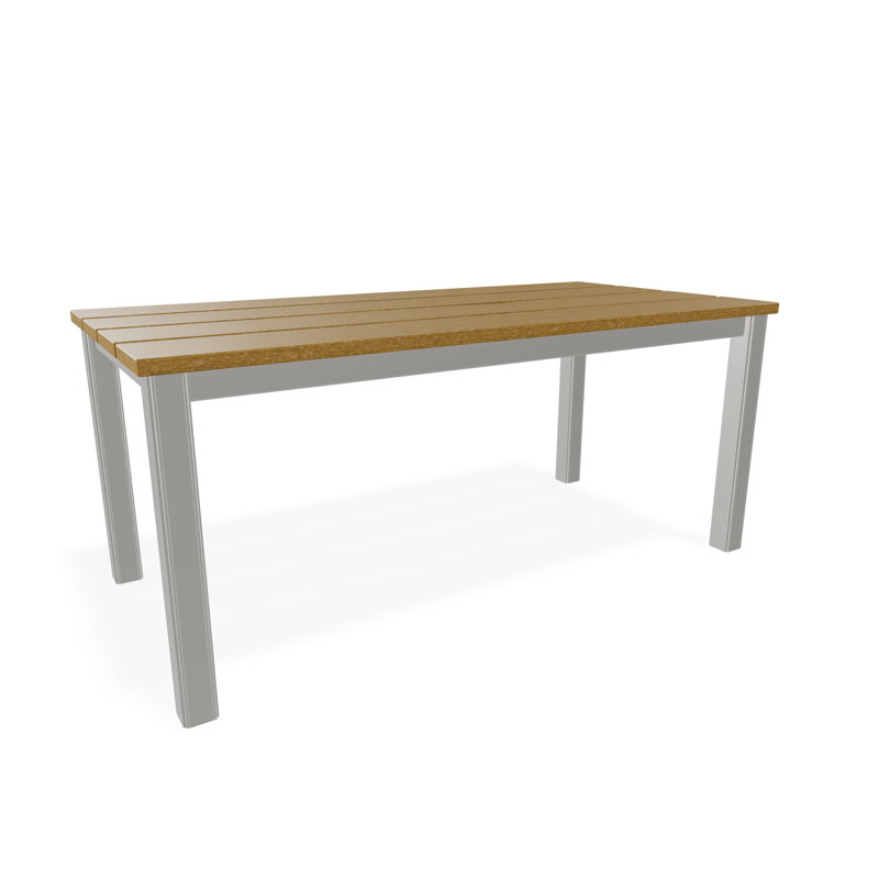 Table basse d'extérieur en polymère rustique 21 po x 42 po, Naturel / neige