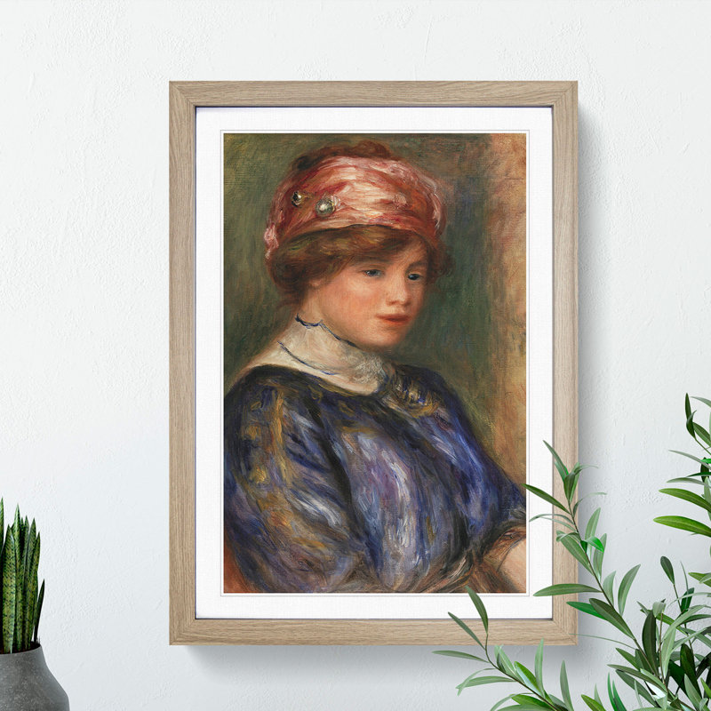 Portrait of a Woman Vol.2 by Pierre-Auguste Renoir - Picture Frame Painting, 48cm H x 36cm W x 2cm D, Black Framed