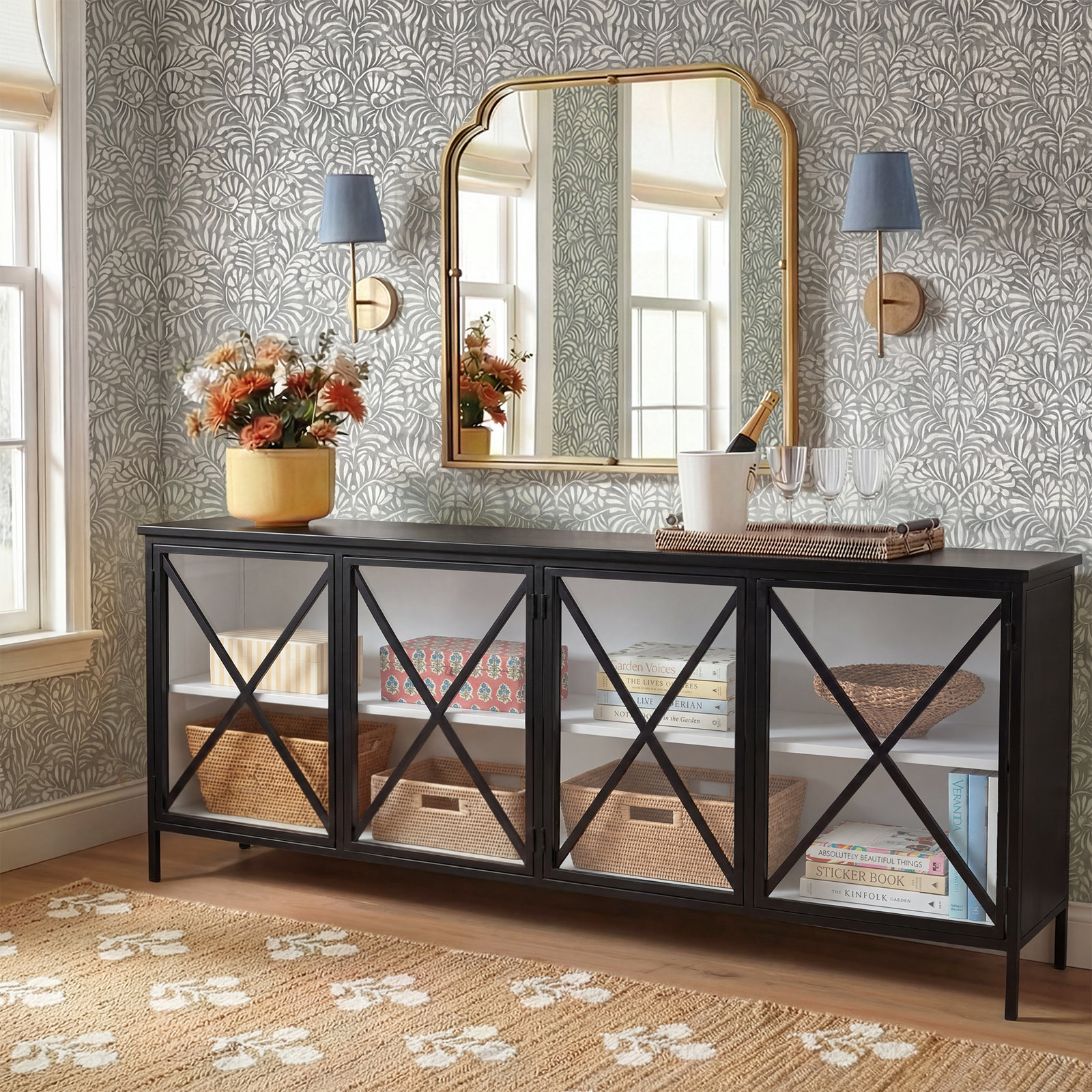 Tildon Sideboard, Black/White